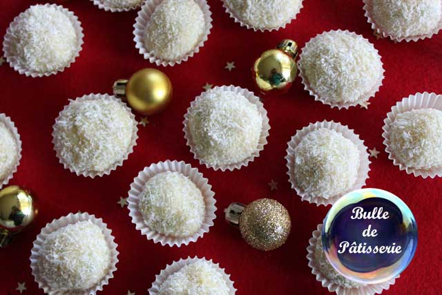 Recette de Noël : truffes chocolat blanc, citron et noix de coco