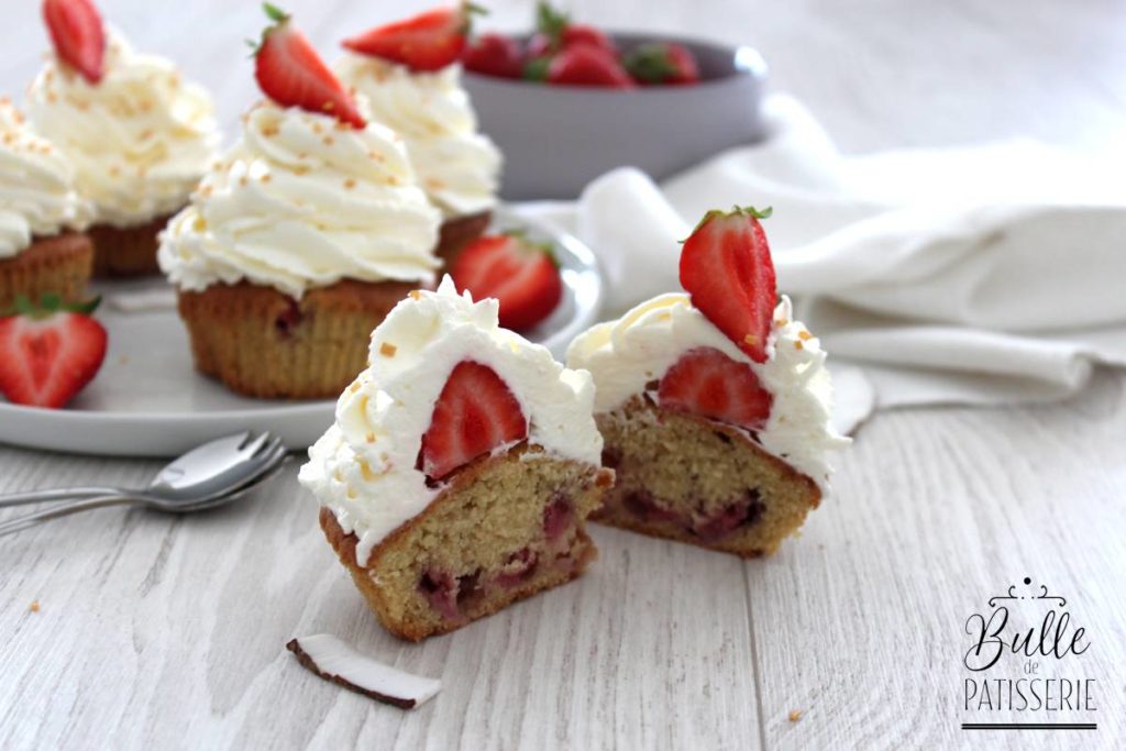 L'intérieur du cupcake fraise