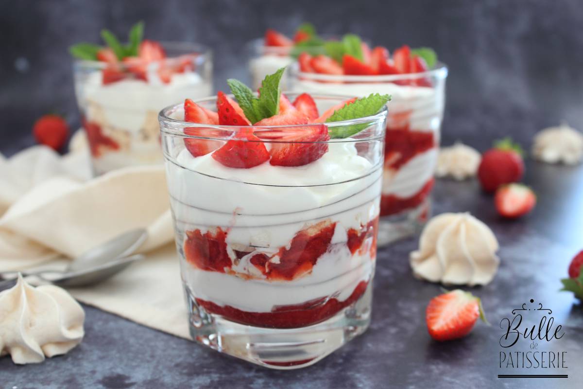 Dessert en verrines : Eton Mess aux fraises