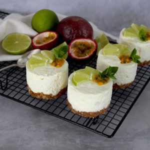 Cheesecake sans cuisson citron vert-fruit de la passion
