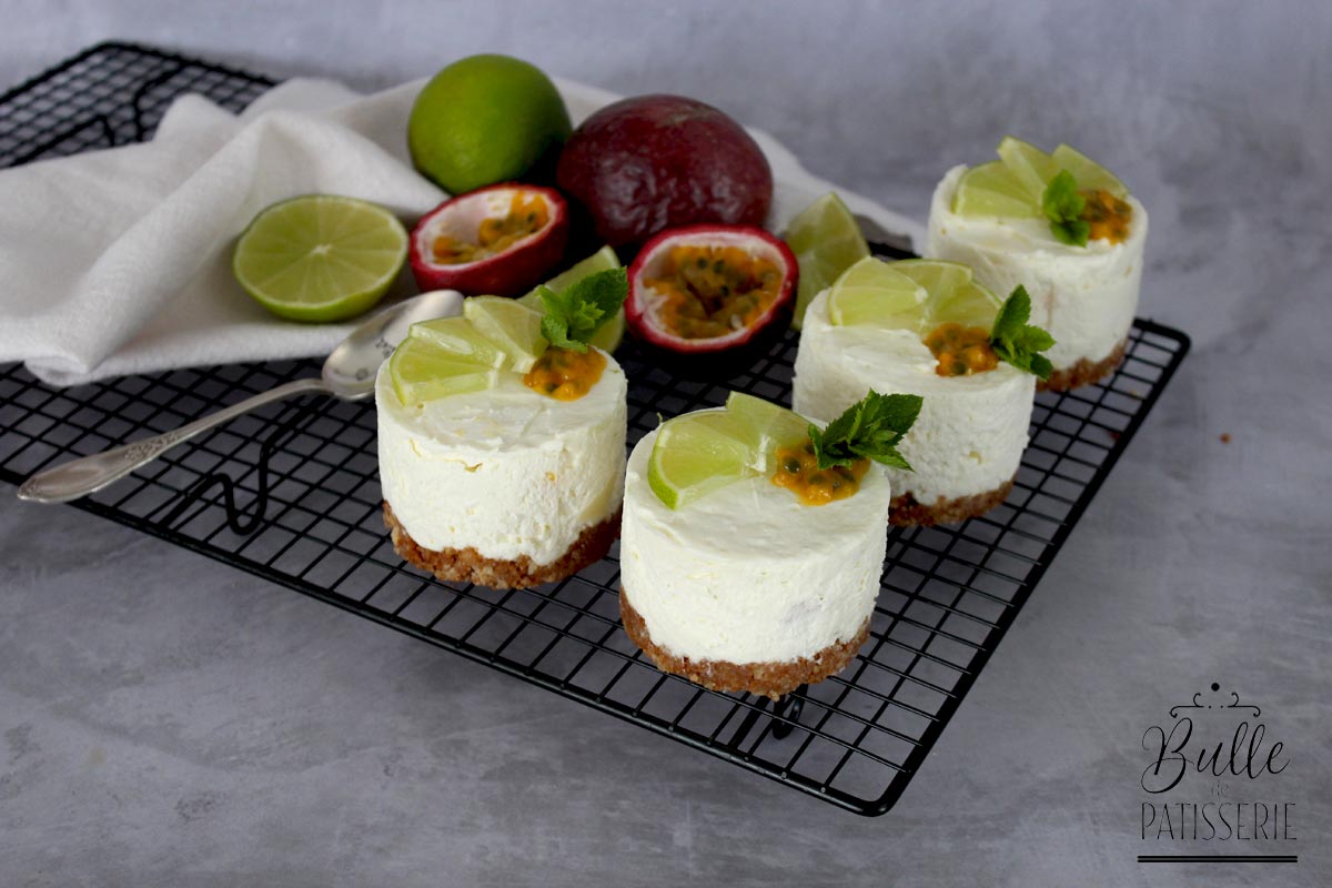 Cheesecake sans cuisson citron vert-fruit de la passion