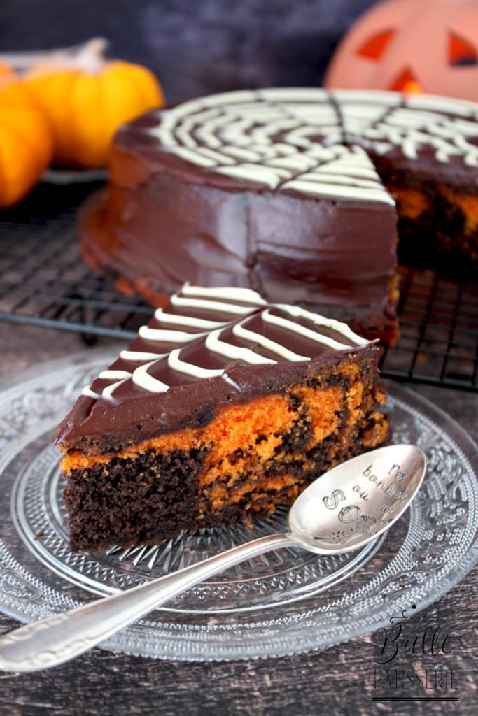 Gâteau marbré d'Halloween Chocolat-Orange