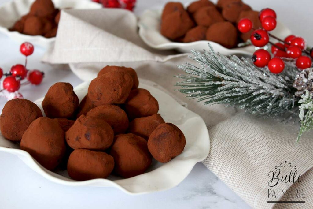 Recette de truffes au chocolat cœur praliné